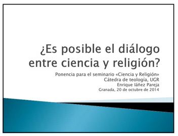 Cartel del seminario "¿Es posible el diálogo entre ciencia y religión?"