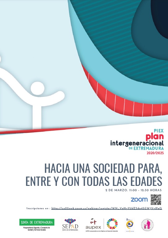 Portada del programa de presentación del Plan Intergeneracional de Extremadura
