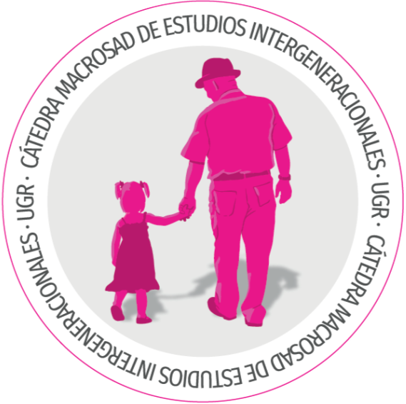 Logo MACROSAD en el que se puede observar la figura de un abuelo junto a su nieta agarrados de la mano