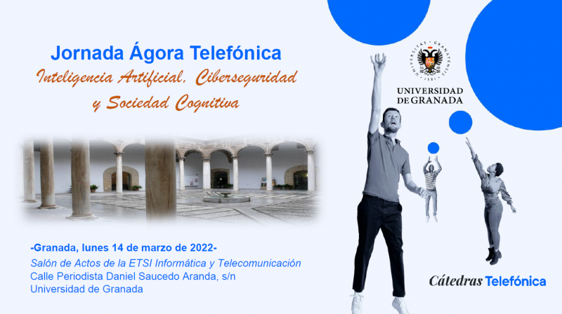 Cartel informativo de ágora Telefónica con información de lugar y fecha del evento